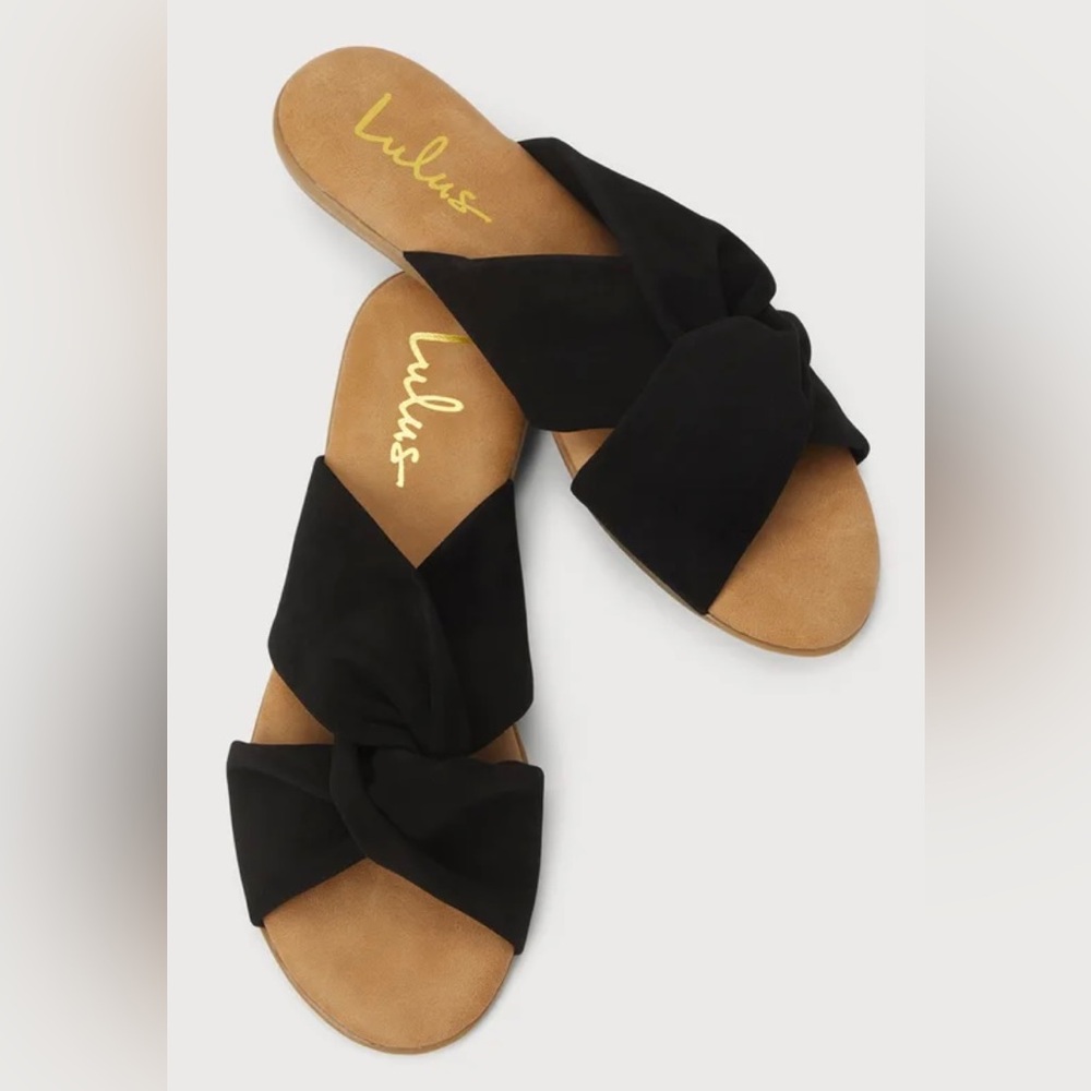 Black Suede Women's Slide Sandals